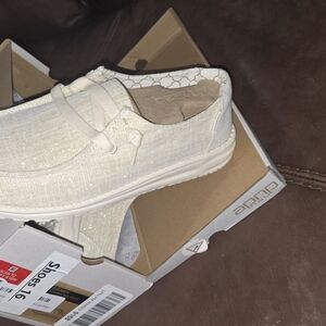 Hey Dude Cream Slip-On Loafers